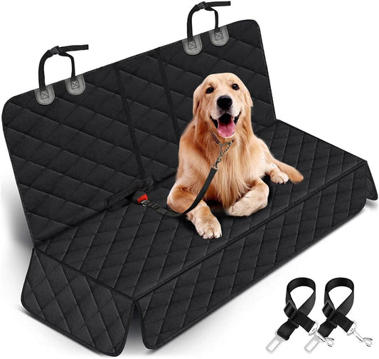 Dog Car Seat Cover - Waterproof and Durable Back Seat Protector for Pets, Compatible with Most Cars, SUVs, and Trucks (53" Width) - Black
