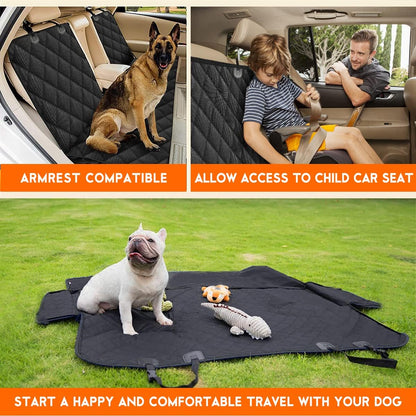 Dog Car Seat Cover - Waterproof and Durable Back Seat Protector for Pets, Compatible with Most Cars, SUVs, and Trucks (53" Width) - Black